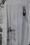 ARCHIVIO J.M.Ribot 24 Autumn and Winter Hand-painted Embroidered Shirt Italy AJM-SH42/MI/RI-0 White
